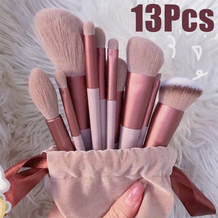 Set 13 Pennelli Make-Up Rosa Pastello