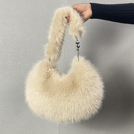 Borsa Donna in Eco Pelliccia – Mini Hobo Morbida Effetto Soffice