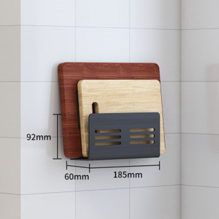 Nordic Minimalist Wall-Mounted Kitchen Shelf – Aluminum Organizer for Utensils, Cutting Boards and Pot Lids