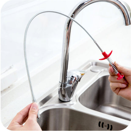 60CM Flexible Drain Clog Remover Tool – Stainless Steel Hair & Sink Cleaner Spring