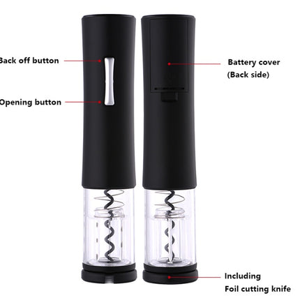 Automatic Electric Wine Opener Set with Foil Cutter and Elegant Design