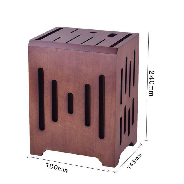 Large Capacity Ventilated Wooden Knife Holder – Wall Mounted or Countertop Kitchen Knife Organizer