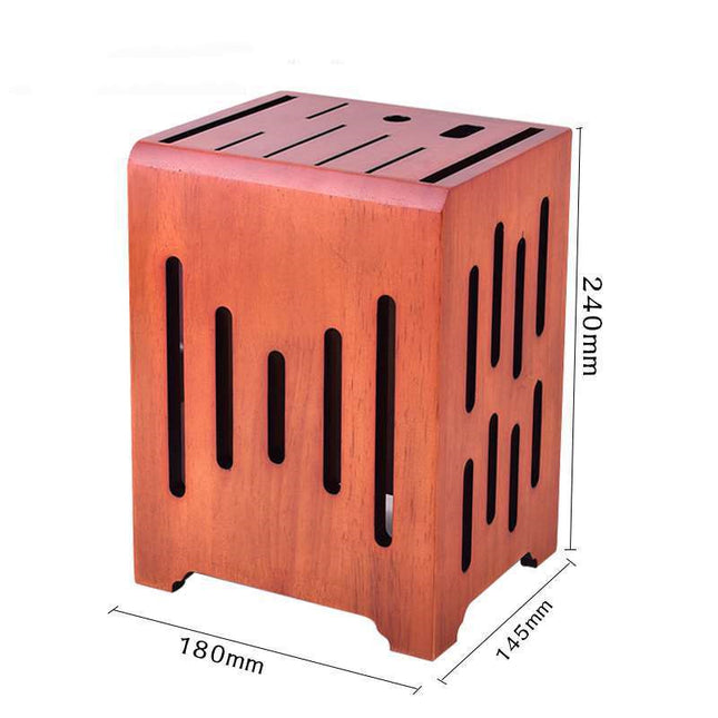 Large Capacity Ventilated Wooden Knife Holder – Wall Mounted or Countertop Kitchen Knife Organizer