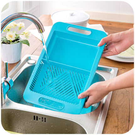 3-in-1 Cutting Board with Colander and Drain Basket – Ideal for Vegetables and Meat
