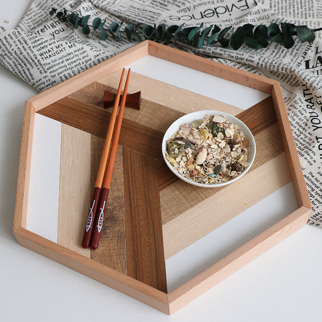 Wooden Serving Tray Set – Decorative Nesting Trays for Coffee Table, Kitchen & Home Decor