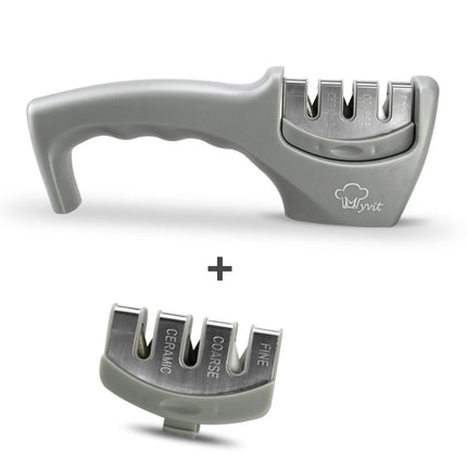 3-Stage Kitchen Knife Sharpener with Diamond Tungsten Steel & Ceramic Sharpening Slots