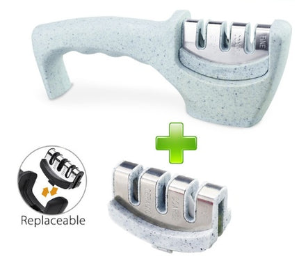 3-Stage Kitchen Knife Sharpener with Diamond Tungsten Steel & Ceramic Sharpening Slots