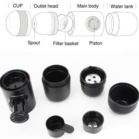 Portable Manual Espresso Coffee Maker for Travel and Camping