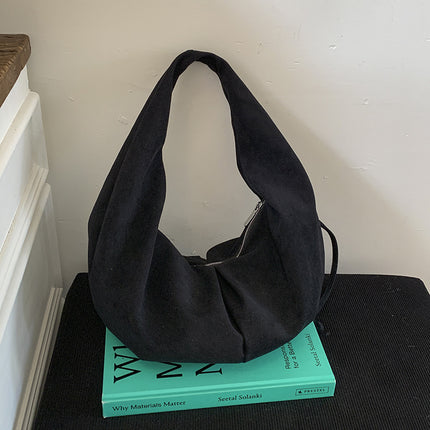 Borsa a Spalla in Suede Effetto Morbido