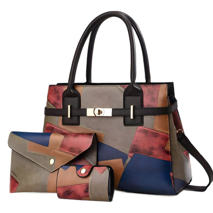 Set Borsa Donna 3 Pezzi Patchwork
