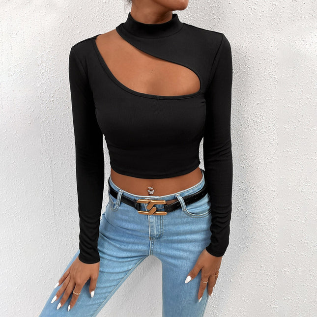 op Crop da Donna con Cut-Out Asimmetrico