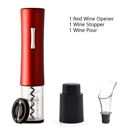 Automatic Electric Wine Opener Set with Foil Cutter and Elegant Design
