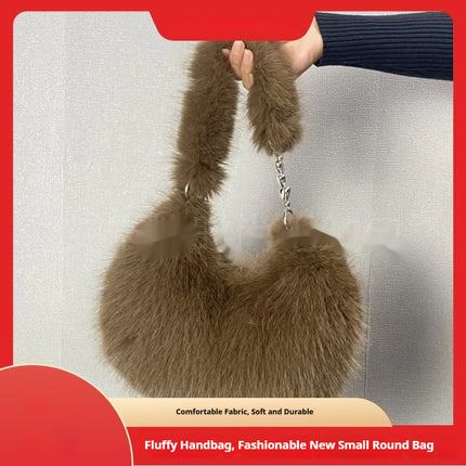 Borsa Donna in Eco Pelliccia – Mini Hobo Morbida Effetto Soffice