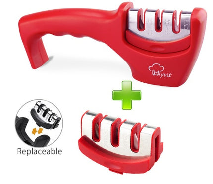 3-Stage Kitchen Knife Sharpener with Diamond Tungsten Steel & Ceramic Sharpening Slots