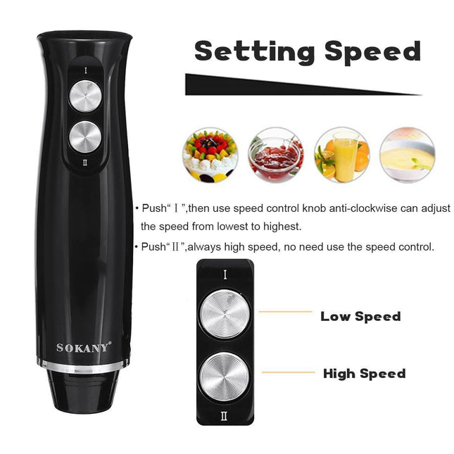 4-in-1 Hand Blender Set with Whisk, Chopper and Mixing Cup