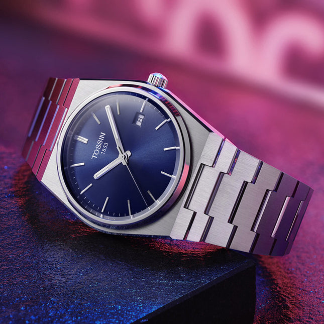 Orologio Minimal Acciaio Silver con Quadrante Blu Notte