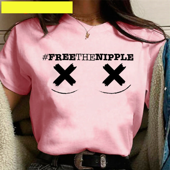 T-Shirt Donna Rosa “#FreeTheNipple”