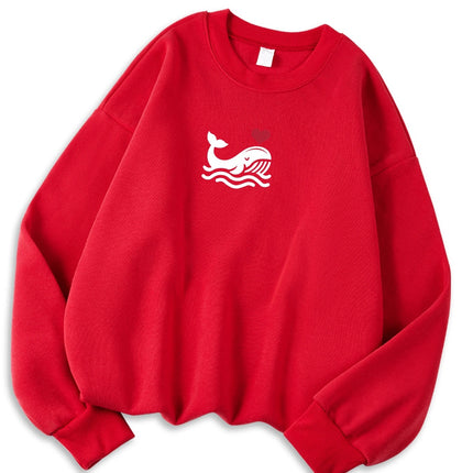 Felpa donna casual con stampa e cappuccio