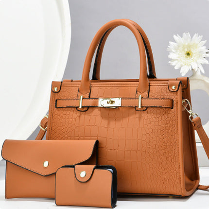 Set Borsa Donna Elegante 3 Pezzi – Handbag con Pochette e Portafoglio Coordinat