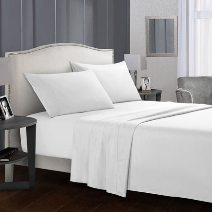 Completo Lenzuola Matrimoniale Bianco – Set Letto Elegante in Tinta Unita