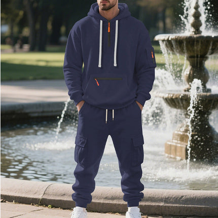 Completo Uomo Casual Sportivo Loose Fit – Set Workwear Multi-Tasche