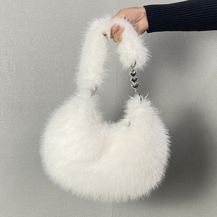 Borsa Donna in Eco Pelliccia – Mini Hobo Morbida Effetto Soffice