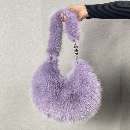 Borsa Donna in Eco Pelliccia – Mini Hobo Morbida Effetto Soffice