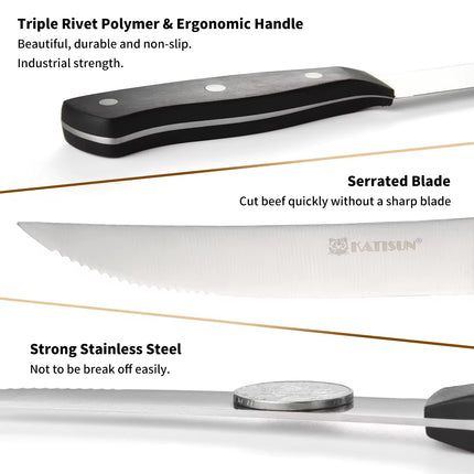 8-Piece Premium Steak Knife Set – Ultra Sharp Carbon Steel Knives with Ergonomic Handles