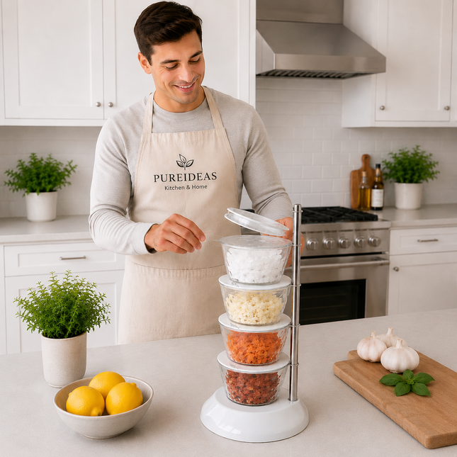 360° Rotating Multi-Layer Spice Organizer with Storage Containers