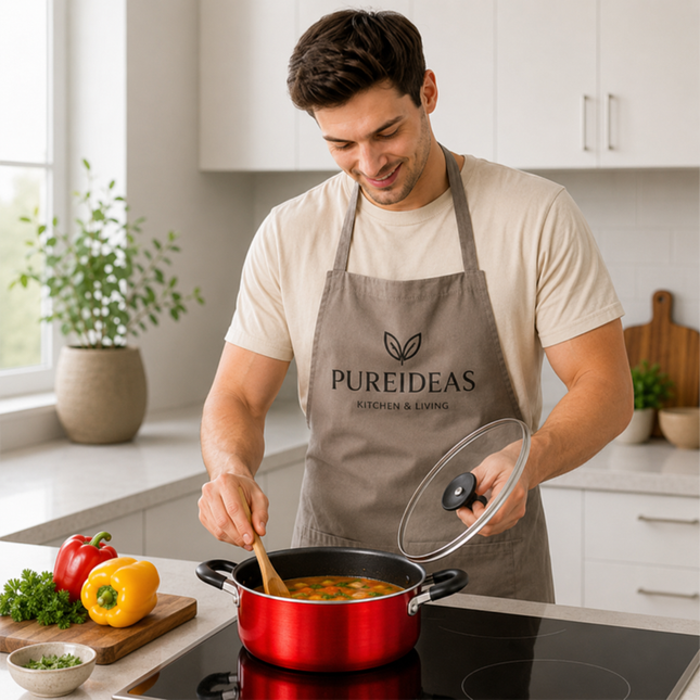 7-Piece Non-Stick Cookware Set with Glass Lids and Comfortable Handles