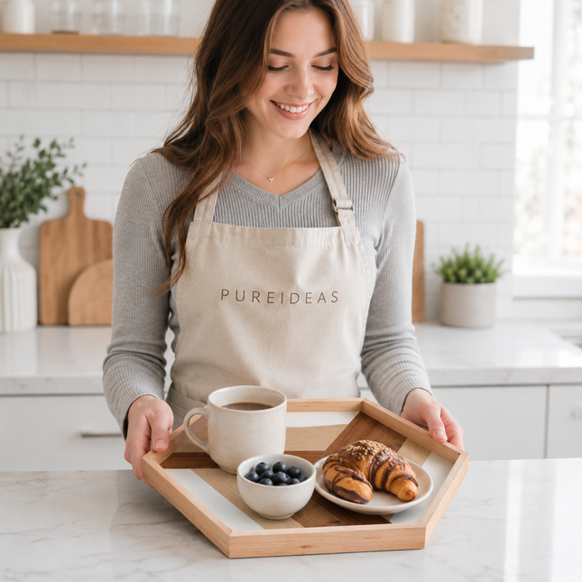 Wooden Serving Tray Set – Decorative Nesting Trays for Coffee Table, Kitchen & Home Decor