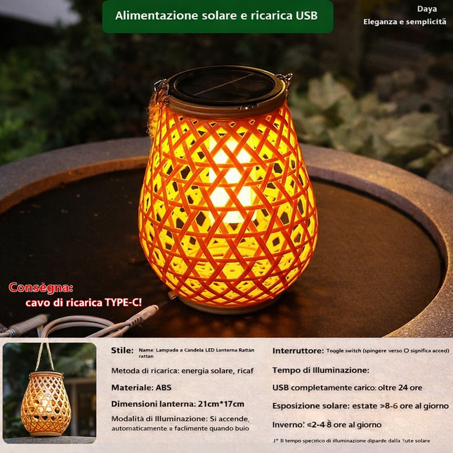 Lanterna Solare Decorativa da Esterno – Luce Calda Atmosferica