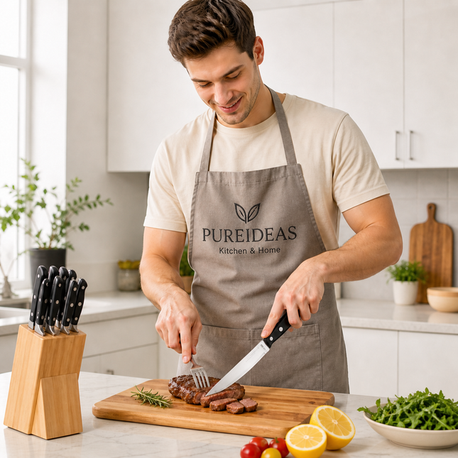 8-Piece Premium Steak Knife Set – Ultra Sharp Carbon Steel Knives with Ergonomic Handles