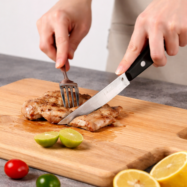 8-Piece Premium Steak Knife Set – Ultra Sharp Carbon Steel Knives with Ergonomic Handles