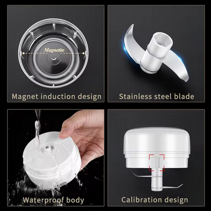 Mini Electric Garlic Chopper Fast, Easy & Mess-Free Food Prep
