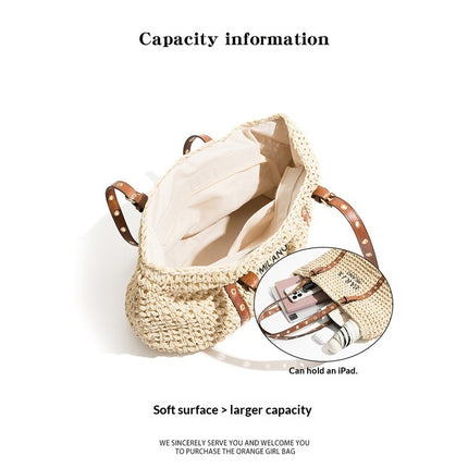 Borsa Mare in Paglia “PARIS” – Shopper Estiva con Manici Lunghi