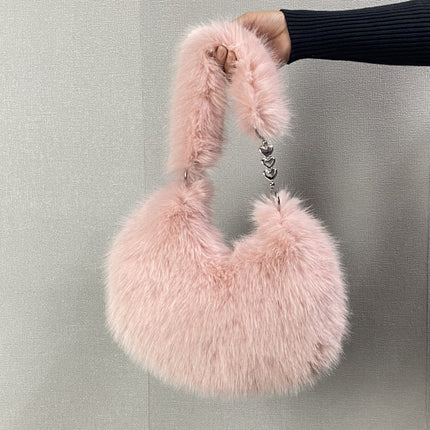 Borsa Donna in Eco Pelliccia – Mini Hobo Morbida Effetto Soffice