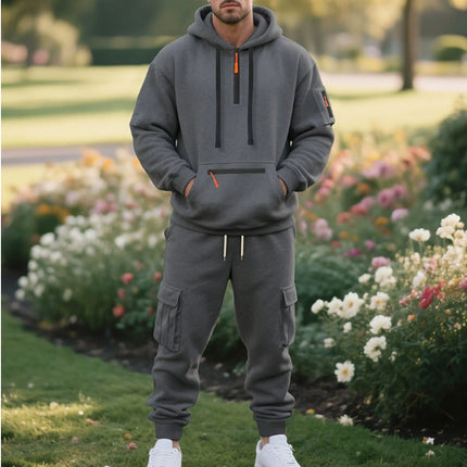 Completo Uomo Casual Sportivo Loose Fit – Set Workwear Multi-Tasche