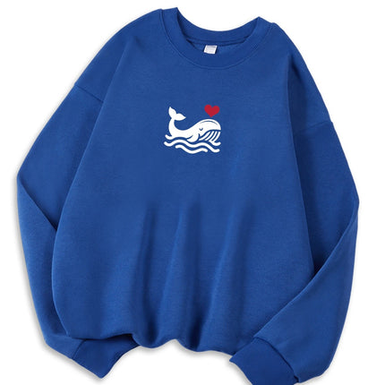 Felpa donna casual con stampa e cappuccio