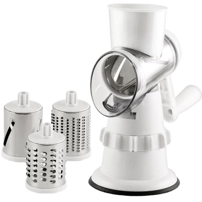 3-in-1 Manual Vegetable Slicer & Grater – Multifunctional Kitchen Tool for Slicing, Shredding and Grinding