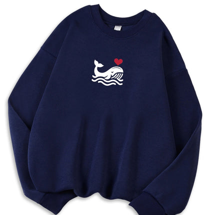 Felpa donna casual con stampa e cappuccio