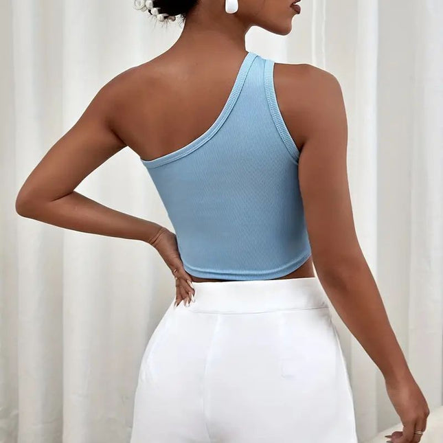 Top Crop Monospalla da Donna – Stile Minimal Chic