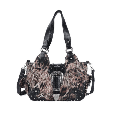 Borsa Donna Stampa Animalier – Shopper Elegante con Fibbia Decorativa