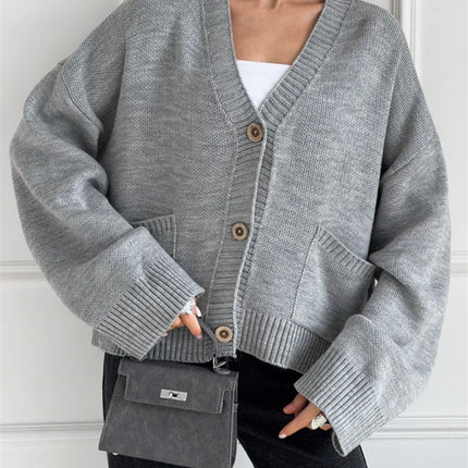 Cardigan da donna in maglia tinta unita