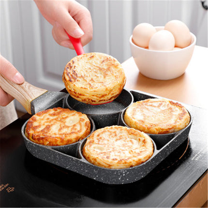 Multifunctional 4-Hole Non-Stick Frying Pan – For Eggs, Pancakes, Burgers and Omelettes
