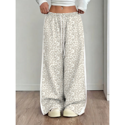 Pantaloni wide-leg con patchwork leopardato