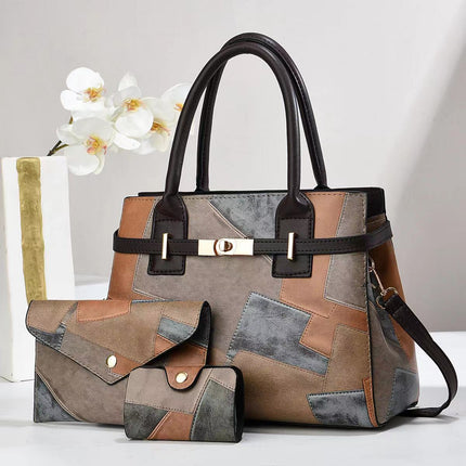 Set Borsa Donna 3 Pezzi Patchwork