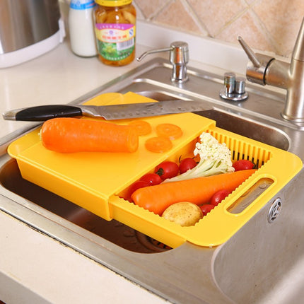3-in-1 Cutting Board with Colander and Drain Basket – Ideal for Vegetables and Meat