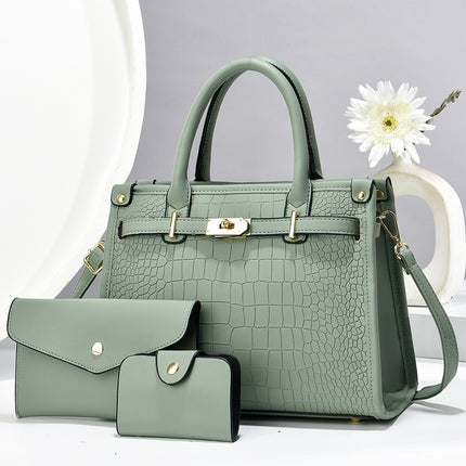 Set Borsa Donna Elegante 3 Pezzi – Handbag con Pochette e Portafoglio Coordinat