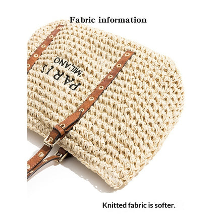 Borsa Mare in Paglia “PARIS” – Shopper Estiva con Manici Lunghi